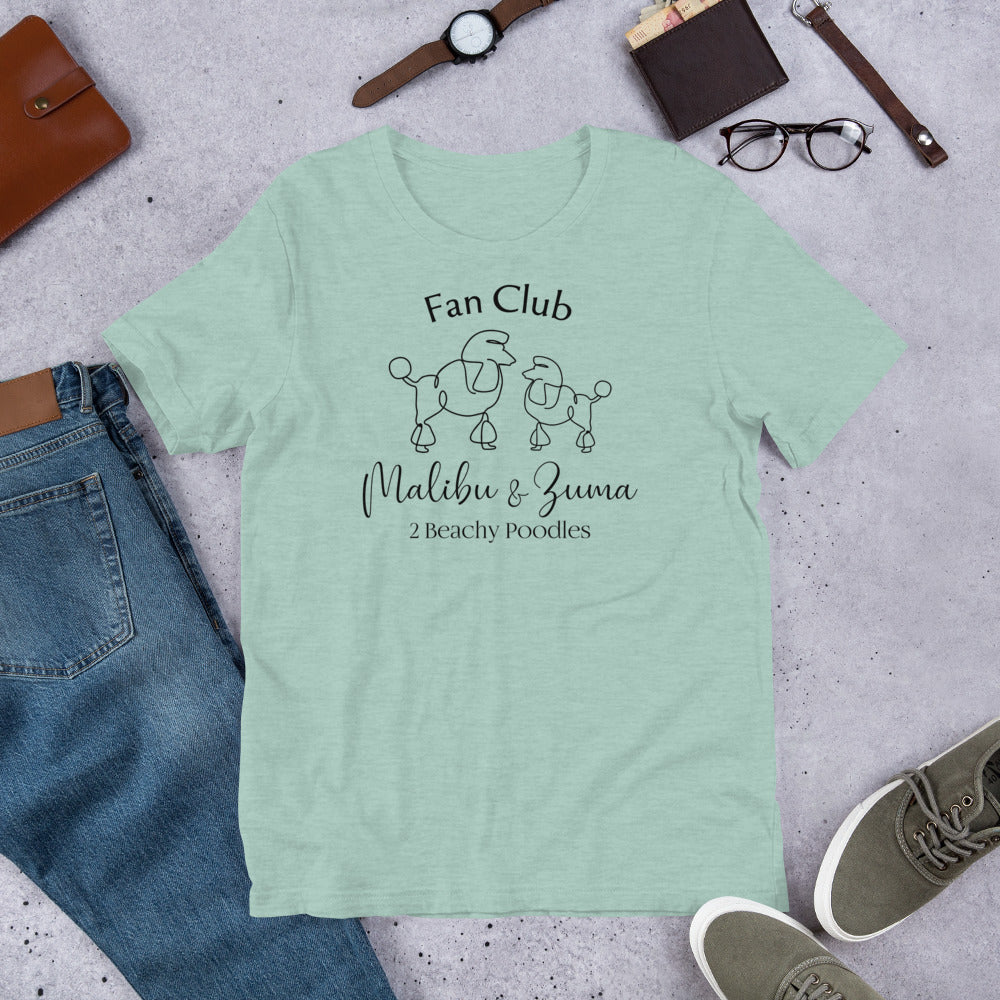 2BeachyPoodles Young Adult Fan Club Short Sleeve Unisex Tee-Shirt