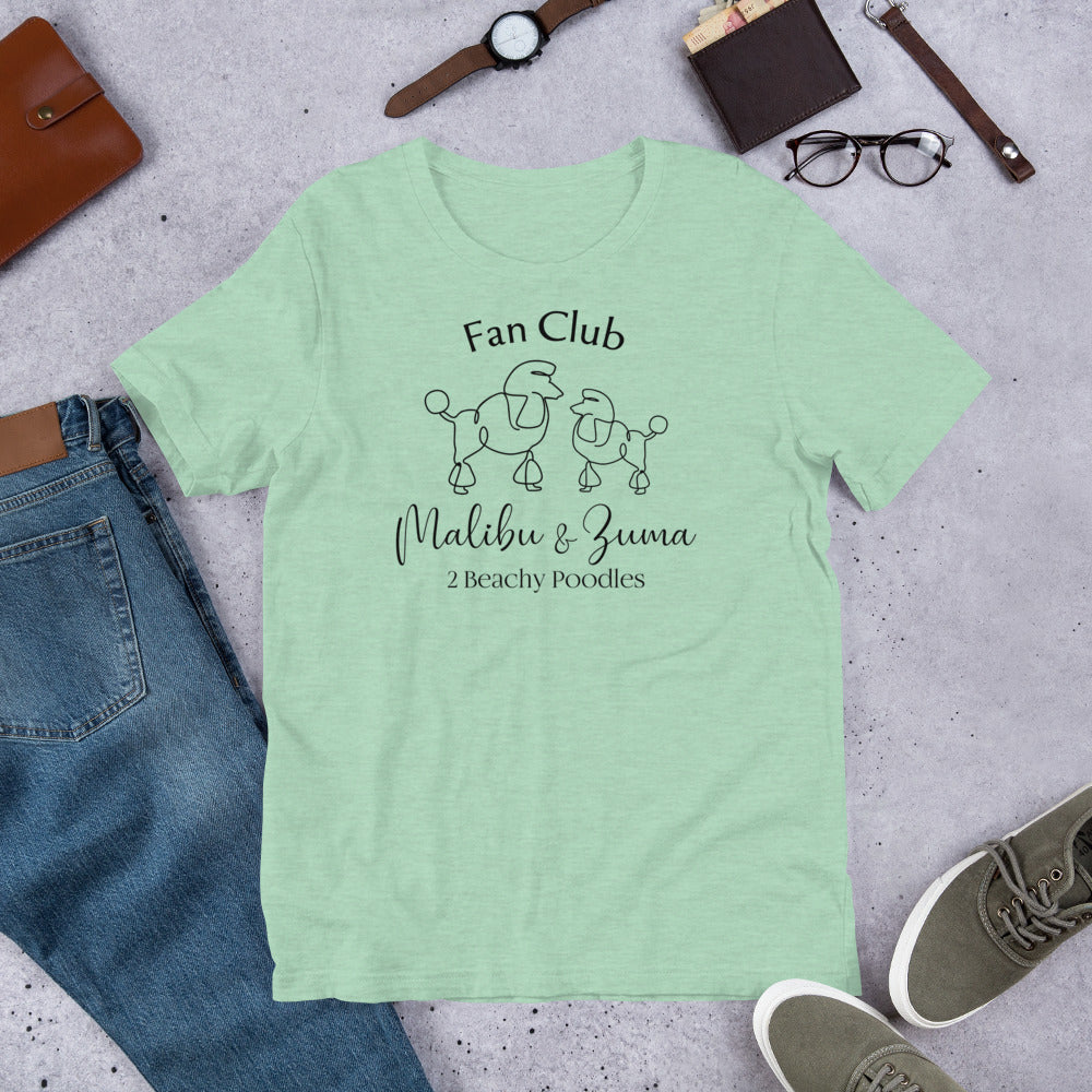 2BeachyPoodles Young Adult Fan Club Short Sleeve Unisex Tee-Shirt