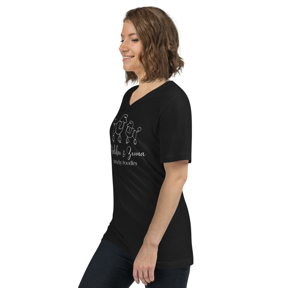 2BeachyPoodles Unisex Short Sleeve V-Neck T-Shirt