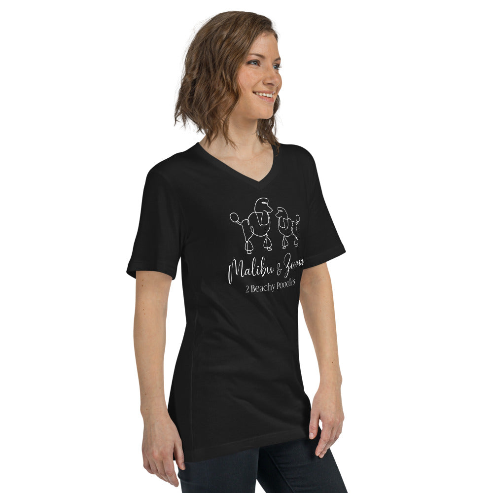 2BeachyPoodles Unisex Short Sleeve V-Neck T-Shirt
