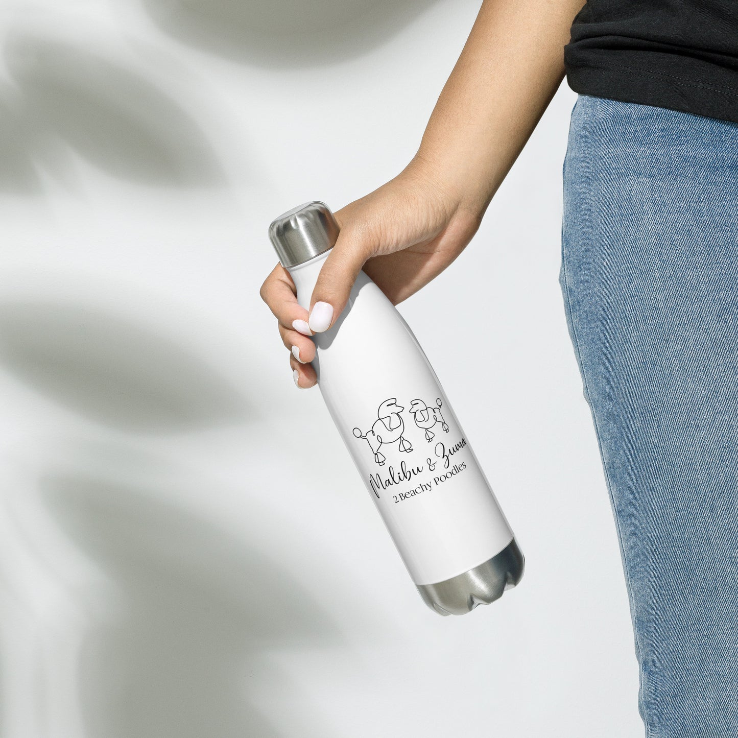 2Beachy Poodles Stainless Steel Water Bottle