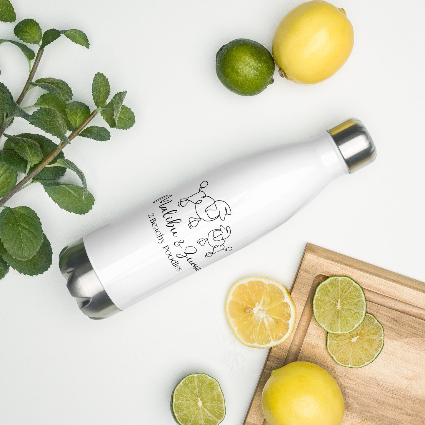 2Beachy Poodles Stainless Steel Water Bottle