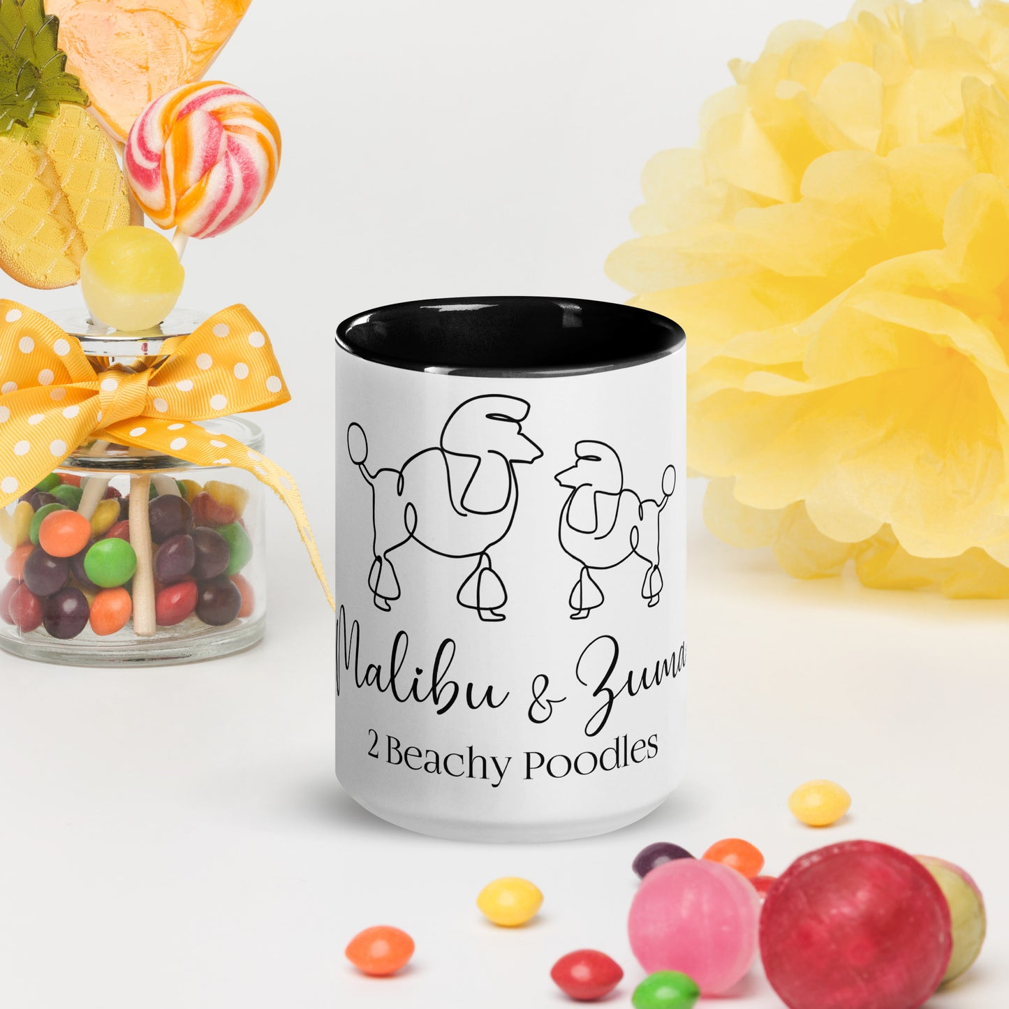 2BeachyPoodles Drinking Mug with Color Inside