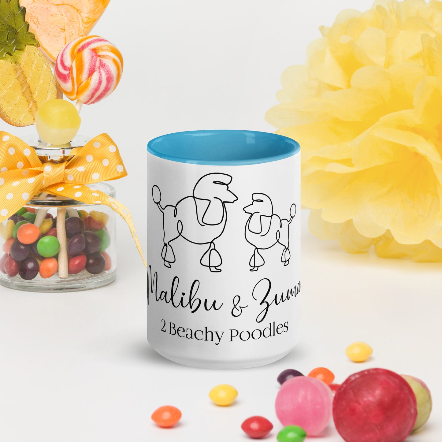 2BeachyPoodles Drinking Mug with Color Inside