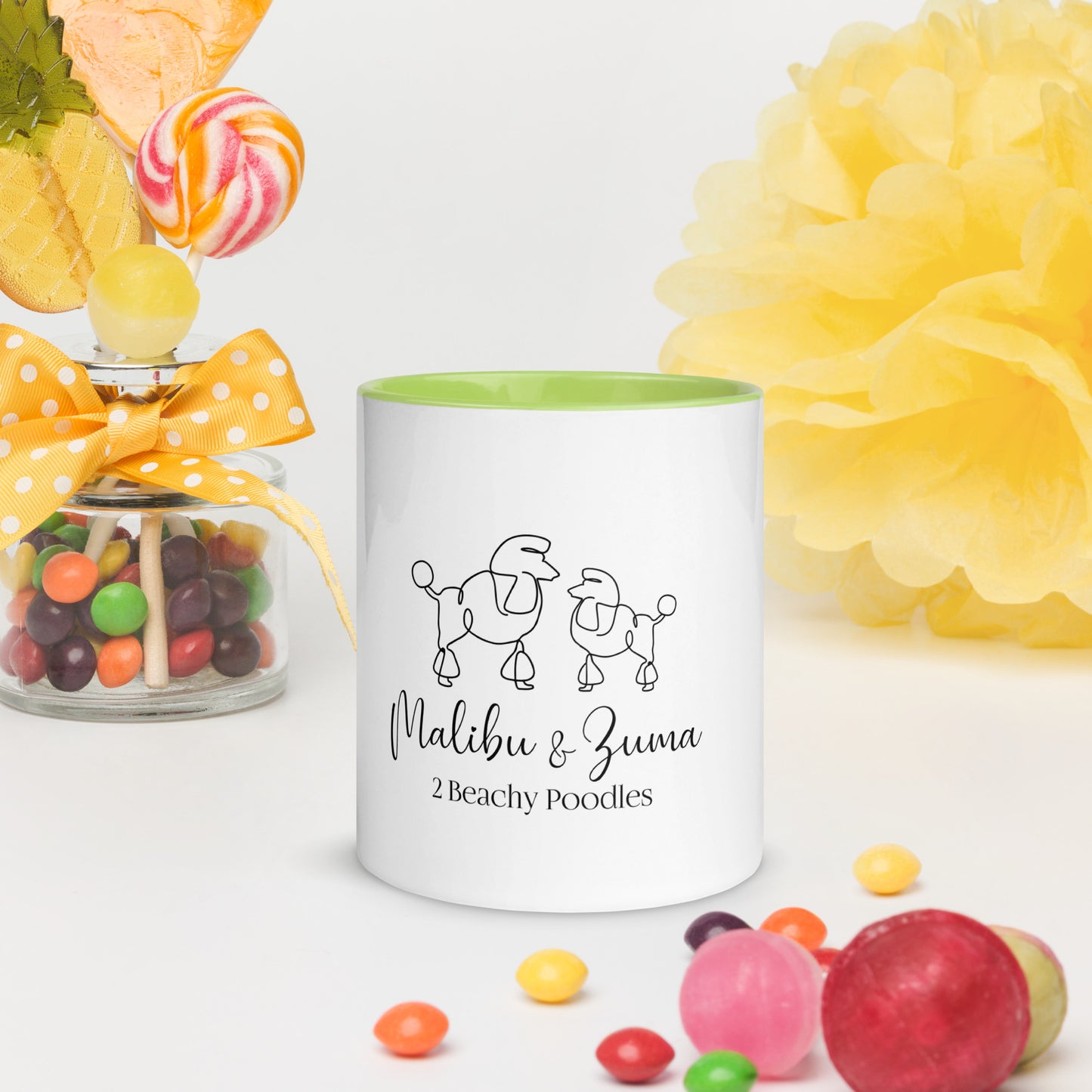 2BeachyPoodles Drinking Mug with Color Inside