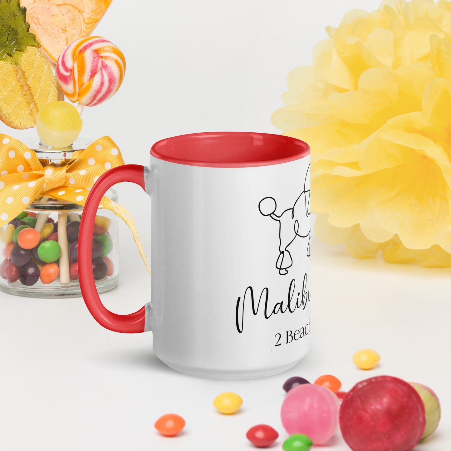 2BeachyPoodles Drinking Mug with Color Inside