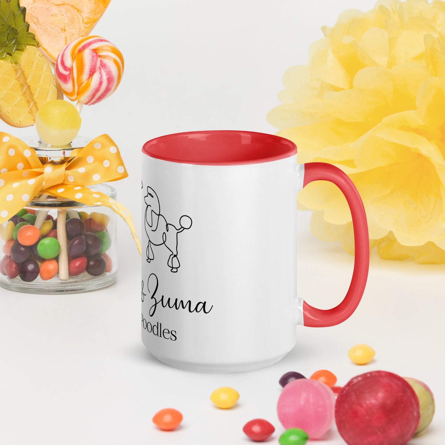 2BeachyPoodles Drinking Mug with Color Inside