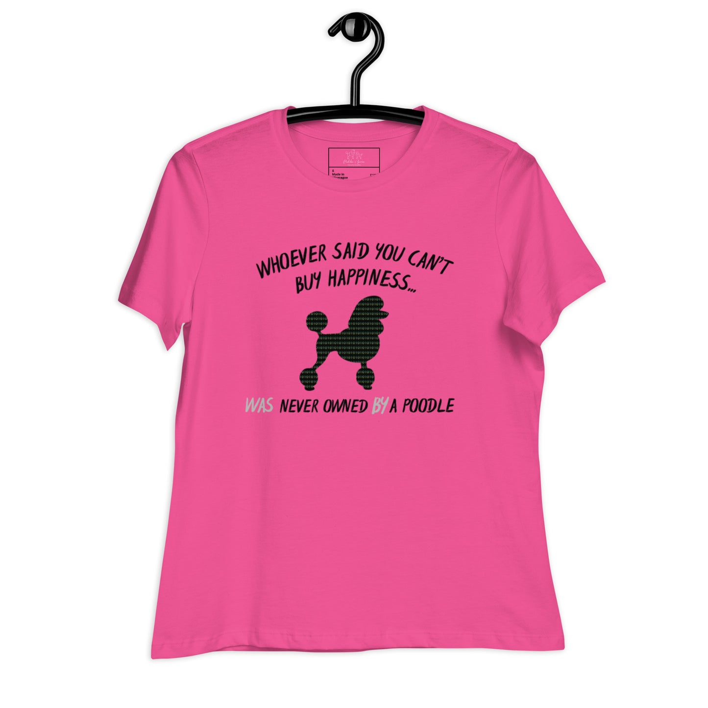 Poodle Bytes FIRST EDITION Women's Relaxed Tee-Shirt - Cant Buy Happiness