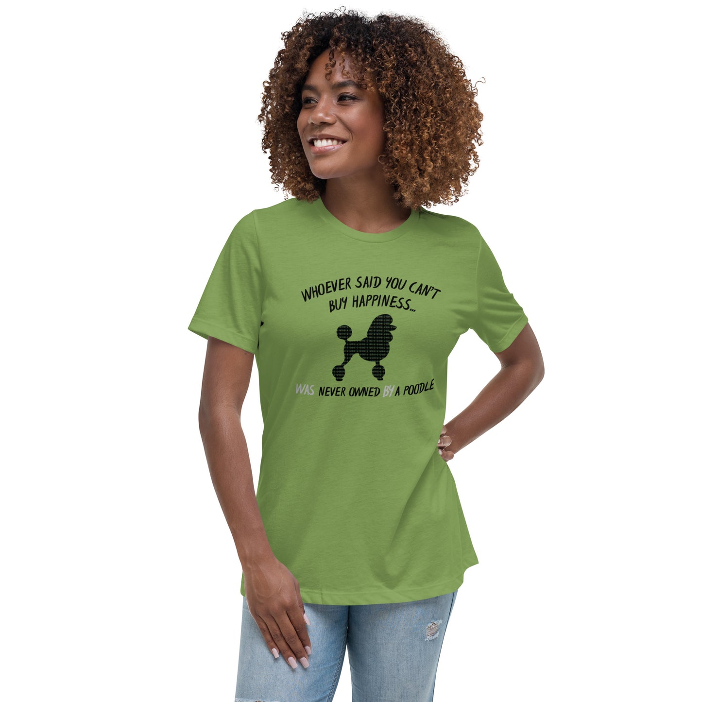 Poodle Bytes FIRST EDITION Women's Relaxed Tee-Shirt - Cant Buy Happiness