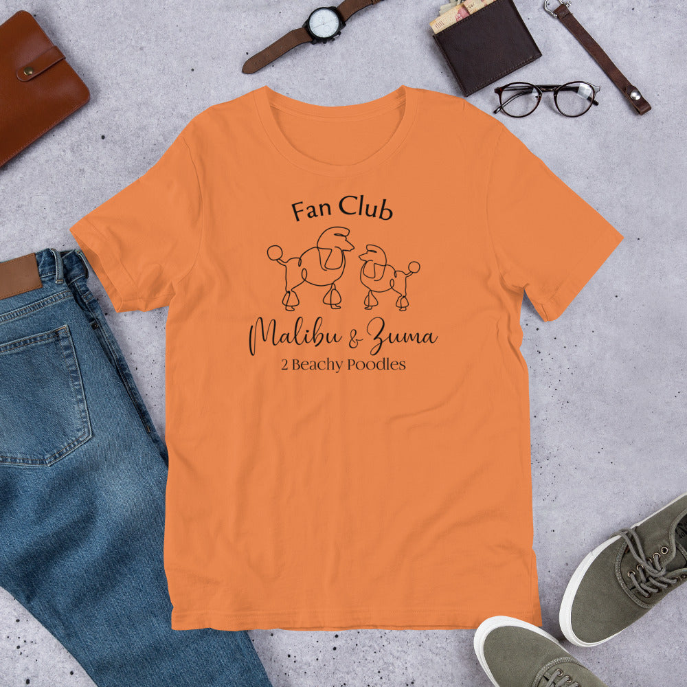 2BeachyPoodles Young Adult Fan Club Short Sleeve Unisex Tee-Shirt