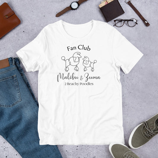 2BeachyPoodles Young Adult Fan Club Short Sleeve Unisex Tee-Shirt