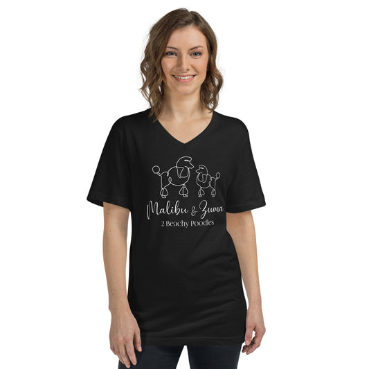 2BeachyPoodles Unisex Short Sleeve V-Neck T-Shirt